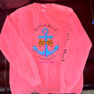 Hilton Head South Carolina (Southern Style) Anchor with Bow LS t shirt. Large .